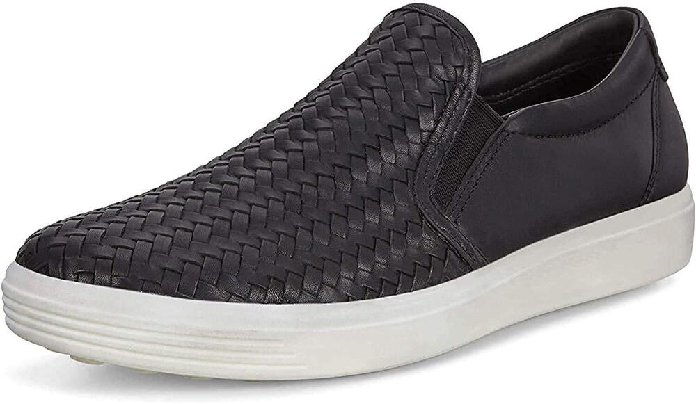ECCO Women's Soft 7 Woven Slip On 2.0 Sneaker, Stone Metallic, 7-7.5